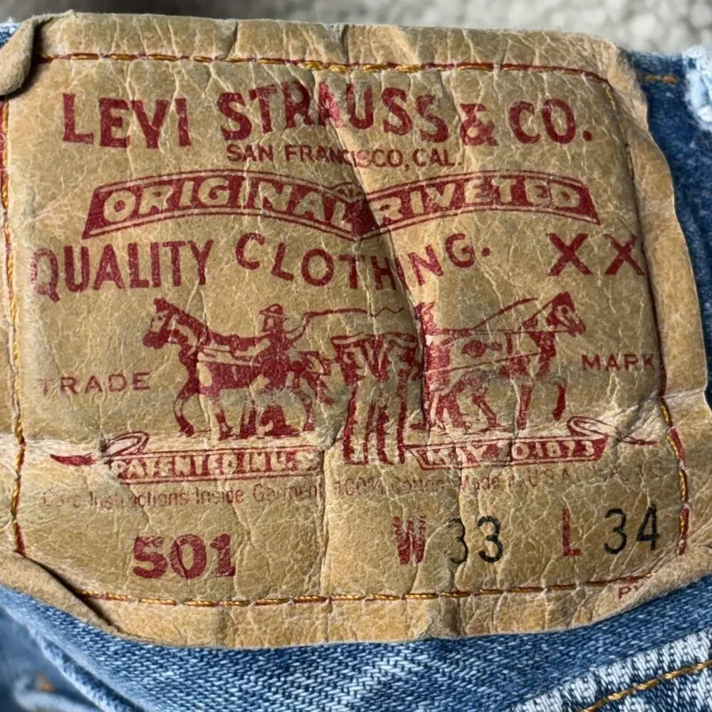 Vintage Levi's 501 Jeans 33x34 Men Straight Leg 501-0115 Made in USA 1991